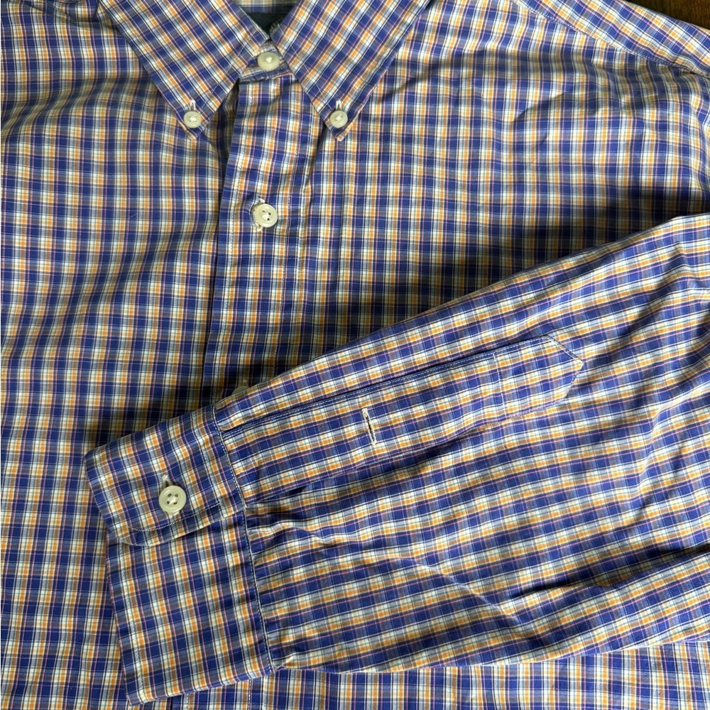 Ralph Lauren‎ purple and orange  Plaid Shirt L